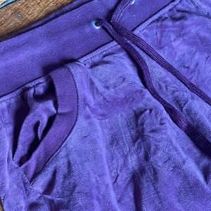 Y2K Low Waist Purple Velour Sweatpants (size small)